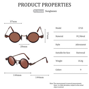 Vintage Round Sunglasses Women 2023  Brand Steampunk Sun Glasses For Men With A Box Small Sunglass Lentes De Sol
