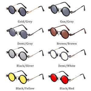 Vintage Round Sunglasses Women 2023  Brand Steampunk Sun Glasses For Men With A Box Small Sunglass Lentes De Sol