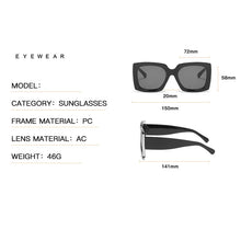 Load image into Gallery viewer, Vintage Square Sunglasses Women  Brand Designer Sexy Lady Big Frame Oversized Sun Glasses Travel Shades Eyewear