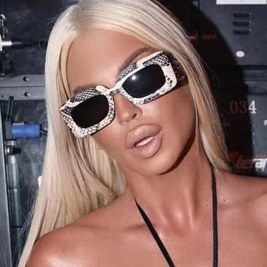 Vintage Square Sunglasses Women Men  Brand Designer Popular Travel Snake Pattern Sun Glasses Ladies Shades UV400