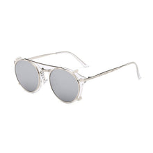 Carica l'immagine nel visualizzatore di Gallery, Occhiali da sole rotondi vintage punk a vapore con clip su occhiali da sole uomo donna lenti rimovibili a doppio strato retro intagliate gambe sfumature Oculos UV400 