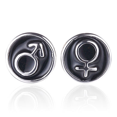 Fashion Vintage Stud Earrings Plane Circular Symb Silver Earrings Accessories for Men and Women Lovers's Gift Accessories