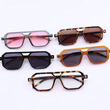 Load image into Gallery viewer, Vintage Unique Double Bridges Polygon Square Sunglasses Women Retro Clear Anti-Blu-Ray Glasses Frame Men Shades UV400