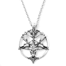 Load image into Gallery viewer, Fashion Vintage Women Men Pentagram Pan God Skull Goat Head Pendant Chain Necklace Jewelry
