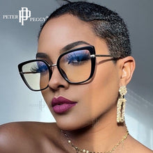 Load image into Gallery viewer, Women Anti Blue Light Cat Eye Glasses Frames Transparent Computer Eyeglasses Ladies Oversized Optical Frame TR90