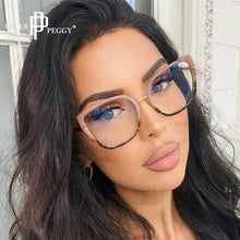 Load image into Gallery viewer, Women Anti Blue Light Cat Eye Glasses Frames Transparent Computer Eyeglasses Ladies Oversized Optical Frame TR90