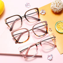Load image into Gallery viewer, Women Anti Blue Light Cat Eye Glasses Frames Transparent Computer Eyeglasses Ladies Oversized Optical Frame TR90