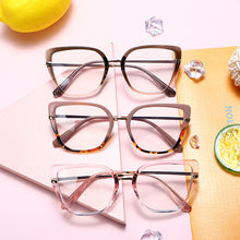Load image into Gallery viewer, Women Anti Blue Light Cat Eye Glasses Frames Transparent Computer Eyeglasses Ladies Oversized Optical Frame TR90