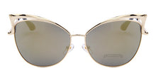Carica l&#39;immagine nel visualizzatore di Gallery, Occhiali da sole Cat Eye con design di marca da donna Montatura in lega Occhiali da sole Cat Eye da donna 