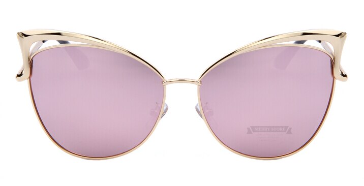 Occhiali da sole Cat Eye con design di marca da donna Montatura in lega Occhiali da sole Cat Eye da donna 