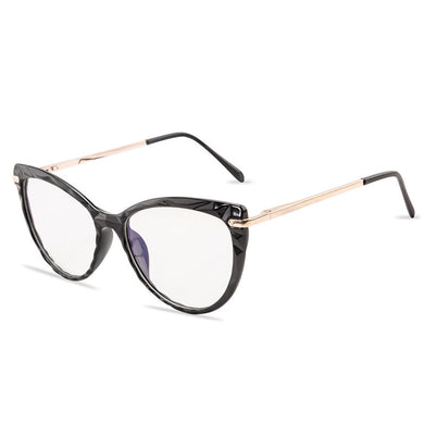 Women Cat Eye Anti Blue Light Glasses 2023 Black Frame  Design Computer Female Eyeglasses Clear Lens