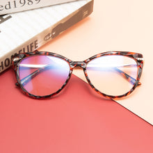 Load image into Gallery viewer, Women Cat Eye Anti Blue Light Glasses 2023 Black Frame  Design Computer Female Eyeglasses Clear Lens