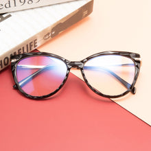 Load image into Gallery viewer, Women Cat Eye Anti Blue Light Glasses 2023 Black Frame  Design Computer Female Eyeglasses Clear Lens