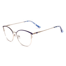Load image into Gallery viewer, Women Cat Eye Full Rim Metal Spectacles Frames Prescription Eyeglasses With Spring Hinge For Lenses Myopia Reading