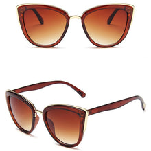 Carica l'immagine nel visualizzatore di Gallery, Women Cateye Sunglasses  Trend Vintage Elegant Oval Lady Sun Glasses Female oculo de sol Shades Summer style