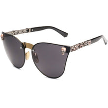 Carica l&#39;immagine nel visualizzatore di Gallery, Women Gothic Eyewear Skull Frame Metal Temple Oculos de sol UV400 Sun Eyewear Sun glasses Oculos De Sol Feminino
