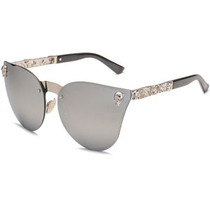Women Gothic Eyewear Skull Frame Metal Temple Oculos de sol UV400 Sun Eyewear Sun glasses Oculos De Sol Feminino