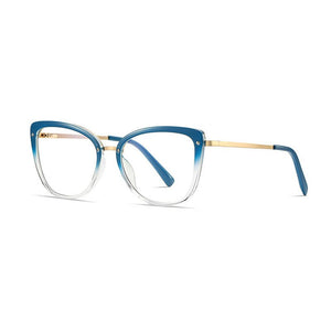 Women Gradient Color Women Stylish Glasses Frame with Flexible Spring Hinges Optical Prescription Eyewear Spectacles