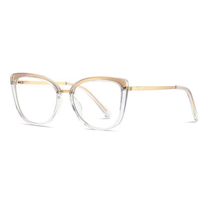 Women Gradient Color Women Stylish Glasses Frame with Flexible Spring Hinges Optical Prescription Eyewear Spectacles