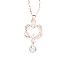 Load image into Gallery viewer, Fashion Women Necklaces Jewelry Double Heart Pendant Necklace Jewelries Chain Trinket Flawless Women Necklaces Exquisite Choker