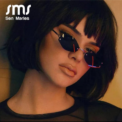 Women Rimless Sunglasses Brand Mirror Frameless Irregular Diamond Sun Glasses For Men Polygonal Sunglasses UV400