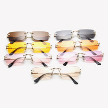 Load image into Gallery viewer, Women Rimless Sunglasses Women  Brand Designer Square Small Sun Glasses UV400 Shades Eyewear Oculos De Sol