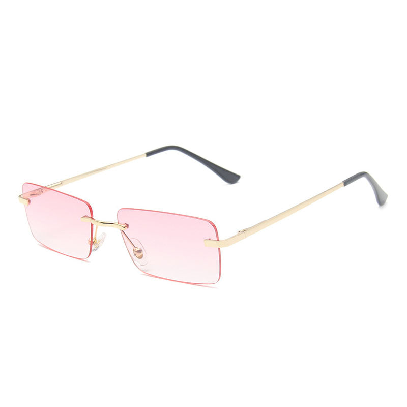 Women Rimless Sunglasses Women  Brand Designer Square Small Sun Glasses UV400 Shades Eyewear Oculos De Sol