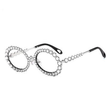 Load image into Gallery viewer, Women Shiny Rhinestones Clear Glasses Reading Eyeglasses Optical Glasses Frames Alloy Anti-blue Light Decorative Glasses