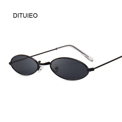 Fashion Women Sunglasses Famous Oval Sun Glasses Female Luxury Brand Metal Round Rays Frames Black Small Cheap Eyewear Oculos
