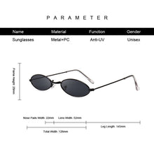 Load image into Gallery viewer, Fashion Women Sunglasses Famous Oval Sun Glasses Female Luxury Brand Metal Round Rays Frames Black Small Cheap Eyewear Oculos