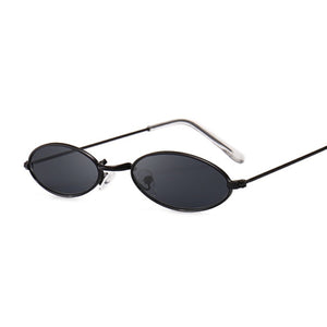 Fashion Women Sunglasses Famous Oval Sun Glasses Female Luxury Brand Metal Round Rays Frames Black Small Cheap Eyewear Oculos