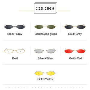 Fashion Women Sunglasses Famous Oval Sun Glasses Female Luxury Brand Metal Round Rays Frames Black Small Cheap Eyewear Oculos