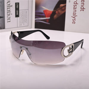 Women Sunglasses Steampunk Sun Glasses for Female vintage brown One-piece Lens Anti Reflection Driving Small Face