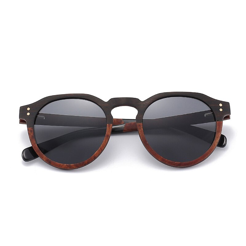 Wooden Sunglasses Black Red Ebony Wood Splice 2023 Brand Design Polarized Sun Glasses Men Women UV400 Handmade