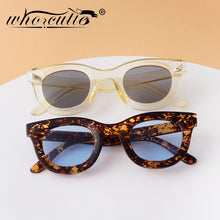 Load image into Gallery viewer, Yellow Round Sunglasses Women 2023 Brand Designer Vintage 90s Men Square Frame Sun Glasses Blue Lens Shades Oculos UV400