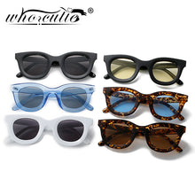 Load image into Gallery viewer, Yellow Round Sunglasses Women 2023 Brand Designer Vintage 90s Men Square Frame Sun Glasses Blue Lens Shades Oculos UV400
