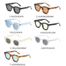 Load image into Gallery viewer, Yellow Round Sunglasses Women 2023 Brand Designer Vintage 90s Men Square Frame Sun Glasses Blue Lens Shades Oculos UV400