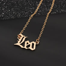Carica l&#39;immagine nel visualizzatore di Gallery, Fashion Zodiac Alphabet Necklaces Creativity European Girls Twelve Constellation Alloy English Letter Jewelry For Women