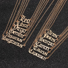 Carica l&#39;immagine nel visualizzatore di Gallery, Fashion Zodiac Alphabet Necklaces Creativity European Girls Twelve Constellation Alloy English Letter Jewelry For Women