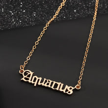Carica l&#39;immagine nel visualizzatore di Gallery, Fashion Zodiac Alphabet Necklaces Creativity European Girls Twelve Constellation Alloy English Letter Jewelry For Women