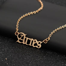 Carica l&#39;immagine nel visualizzatore di Gallery, Fashion Zodiac Alphabet Necklaces Creativity European Girls Twelve Constellation Alloy English Letter Jewelry For Women
