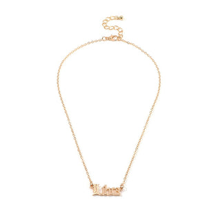 Fashion Zodiac Alphabet Necklaces Creativity European Girls Twelve Constellation Alloy English Letter Jewelry For Women
