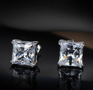 Fashion accessories exquisite eight heart eight arrow square Zircon Earrings