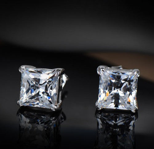 Fashion accessories exquisite eight heart eight arrow square Zircon Earrings