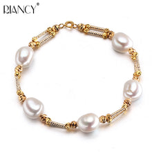 Carica l'immagine nel visualizzatore di Gallery, Fashion baroque natural pearl bracelet for women, trendy real pearl jewelry 925 silver birthd gift high quality