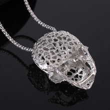 Carica l&#39;immagine nel visualizzatore di Gallery, Fashion boutique mosaic zircon shiny skull man necklace wild retro long punk style sweater pendant banquet gift jewelry