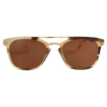 Load image into Gallery viewer, brand design double nose bridge natural yak horn brown polarized sunglasses for women ladies horn glasses eyeglasses