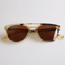 Load image into Gallery viewer, brand design double nose bridge natural yak horn brown polarized sunglasses for women ladies horn glasses eyeglasses