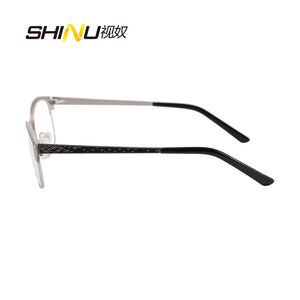 Occhiali da vista di marca di moda Montature metalliche da donna mezzo bordo placcato montature per occhiali da vista oculos de grau femininos SR8003