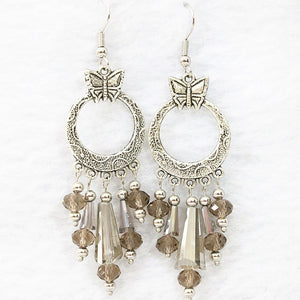 Fashion champagne earrings rhinestone crystal abacus teardrop beads Charms tassel eardrop jewelry B1320
